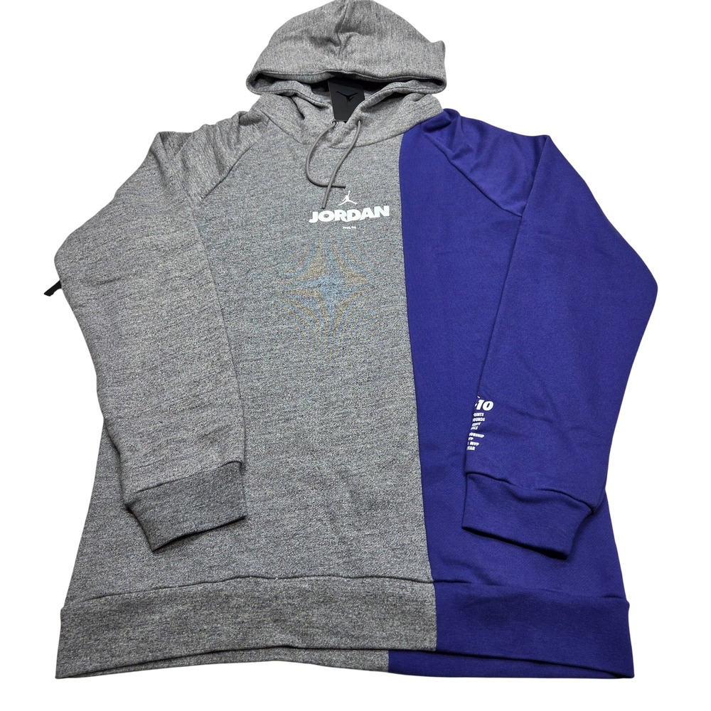 Jordan Flight Fleece 72-10 Pullover Hoodie Mens L Gray Purple BQ0187-091